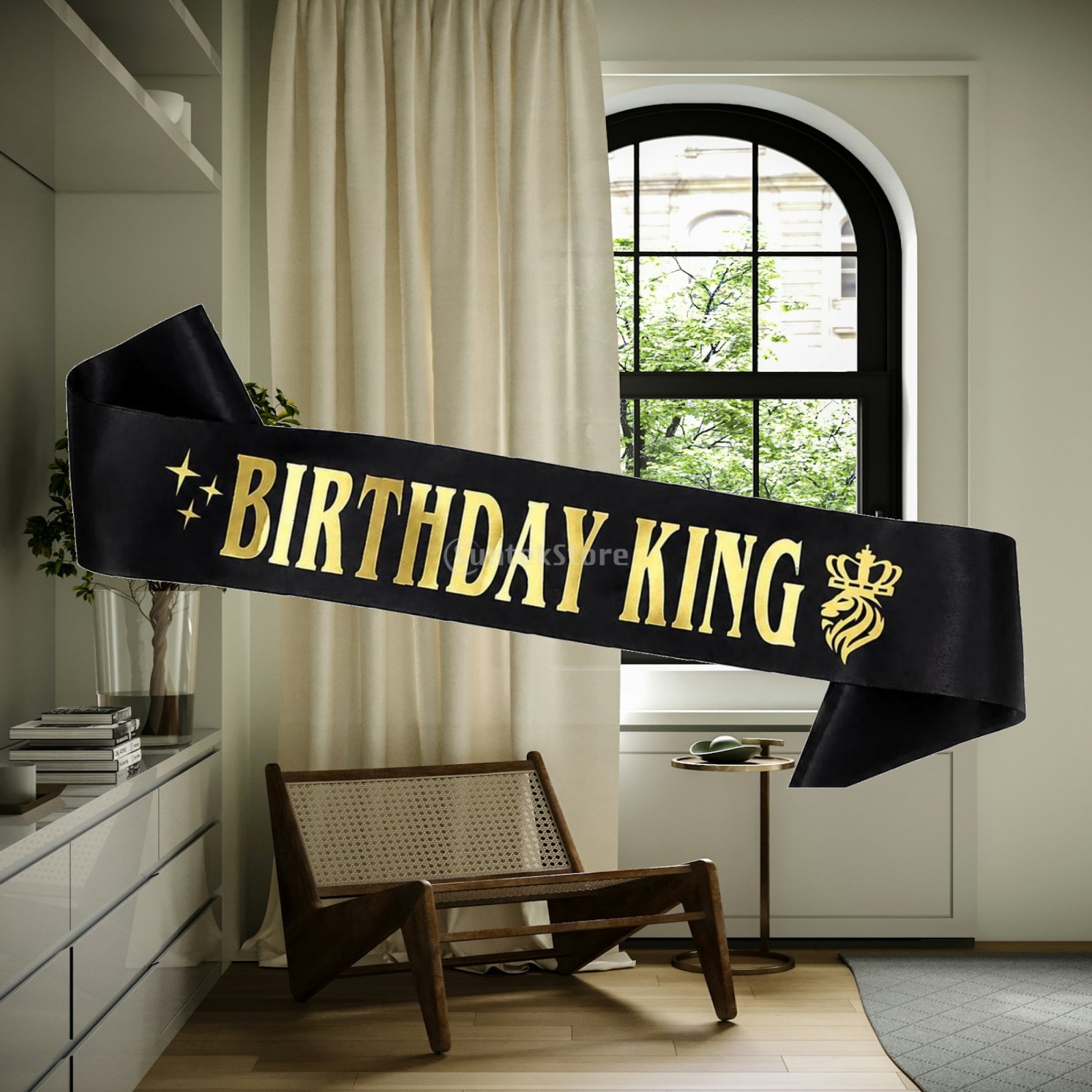 Birthday Sash Glitter - Glitzernde Partykrone, Geburtstagskönig-Schärpe, Accessoire für Erwachsene,
