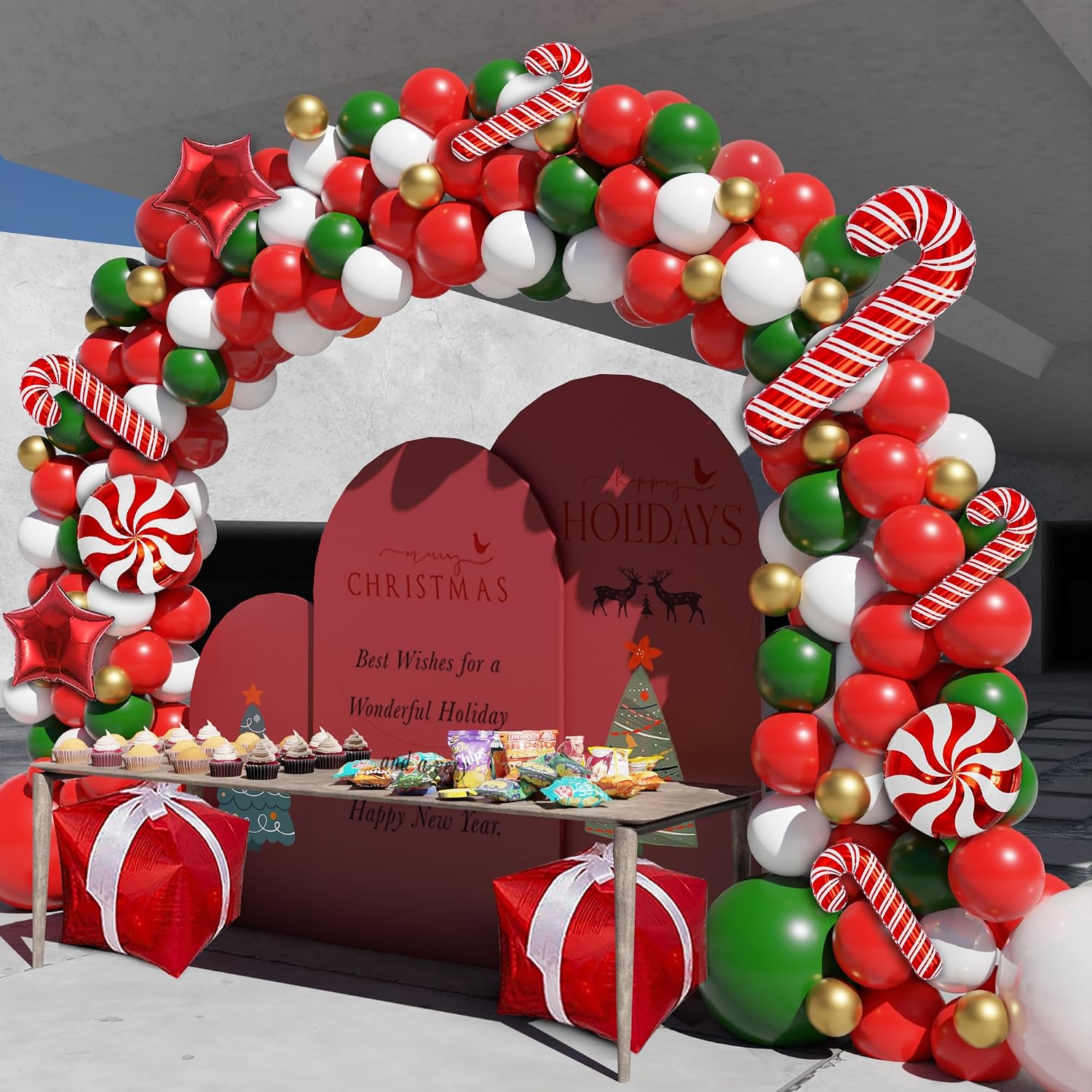 Balloon Arch Kit - Weihnachts-Ballonbogen-Set, 162-teilige Weihnachts-Ballongirlande