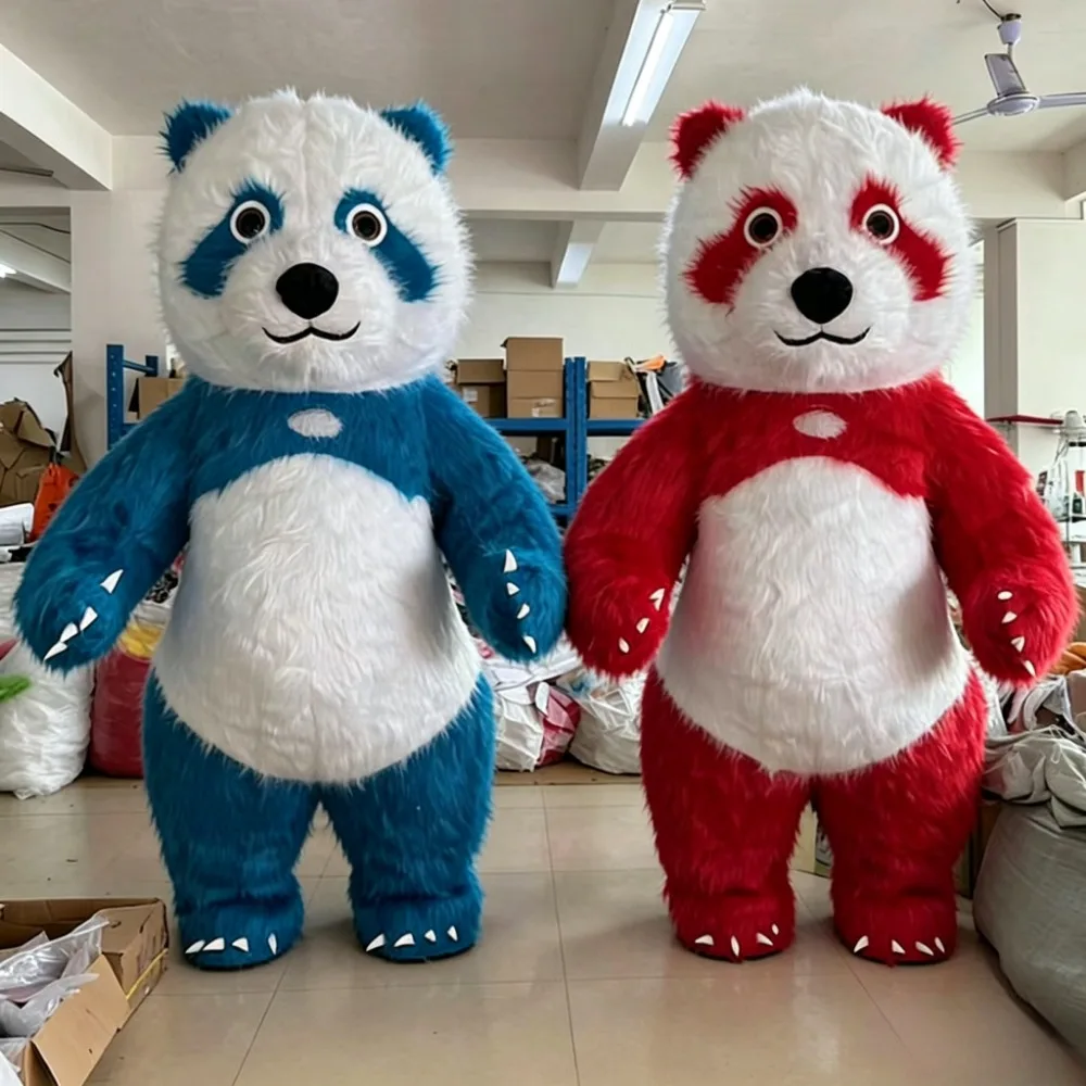 Event & Party Supply - Buntes Riesenpanda Aufblasbares Maskottchen-Kostüm Laufendes Charakter-Outfit