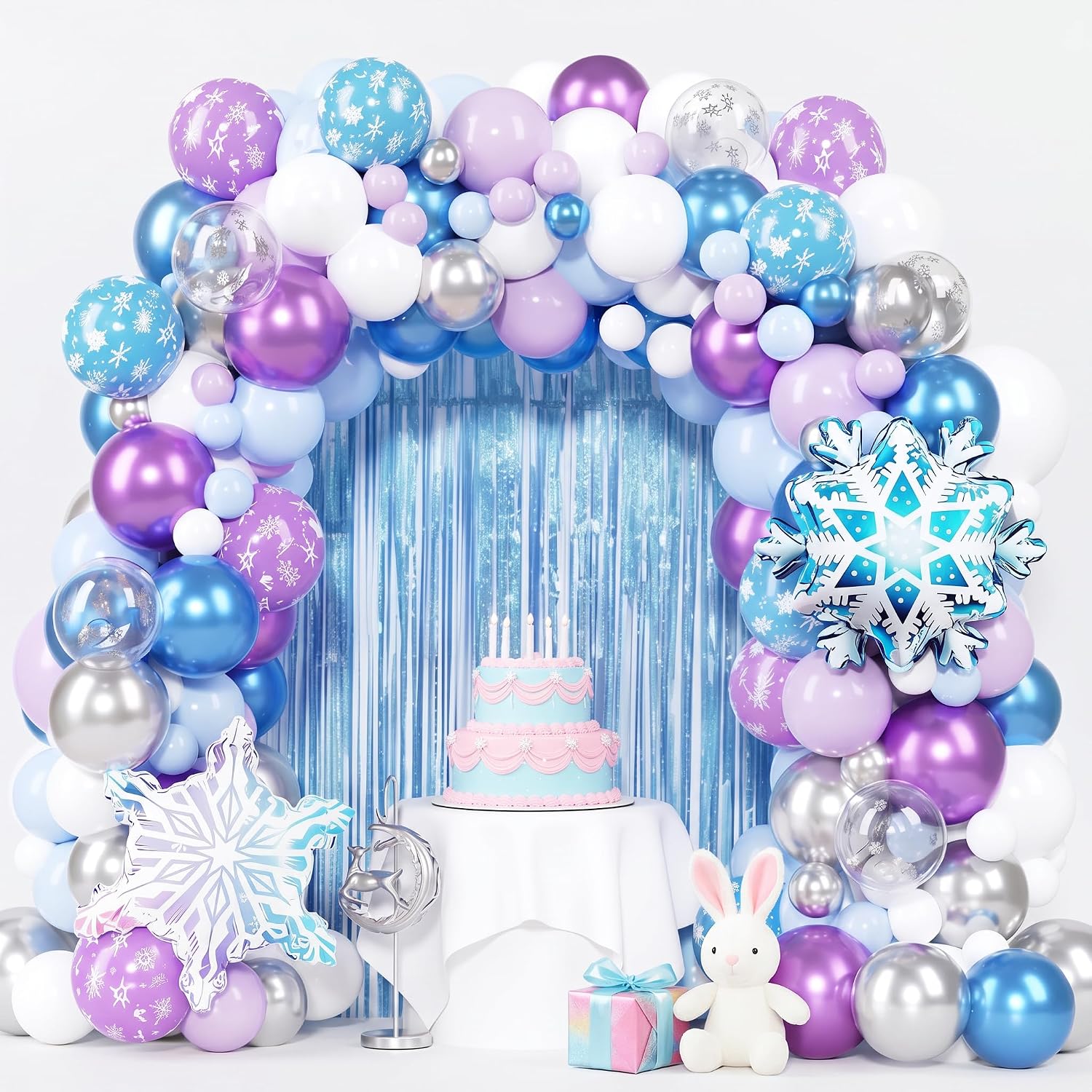 Balloon Arch Kit - 148-teiliges Frozenn Ballonbogen-Set Winterwunderland Partydekoration