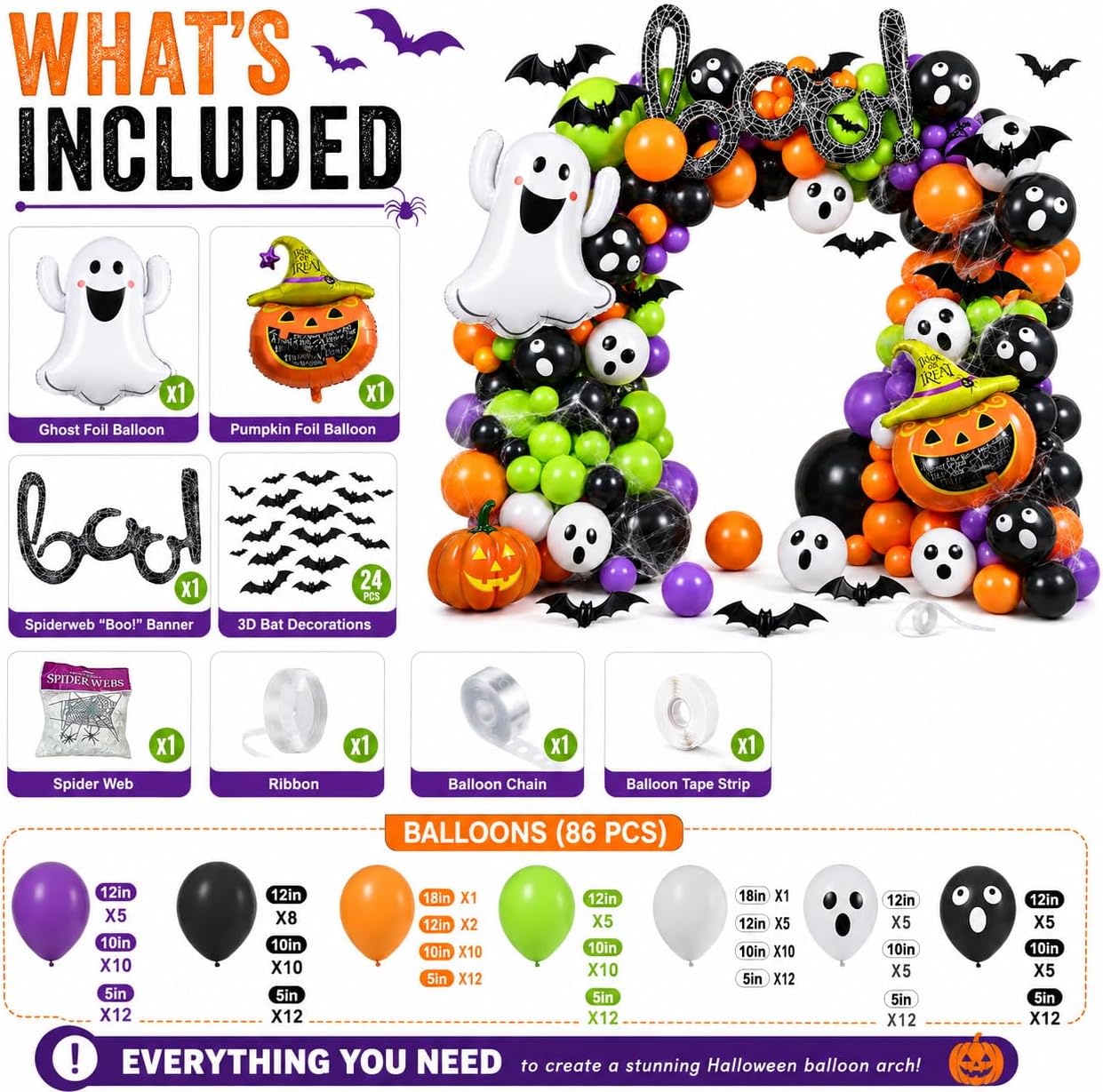 184-teiliges Halloween-Ballonb – Balloon Arch Kit Bewertung und Preis