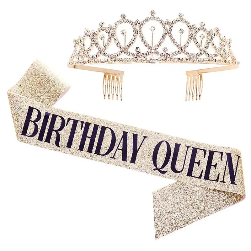Geburtstag Königin Krone Mädch – Birthday Sash Glitter Bewertung und Preis