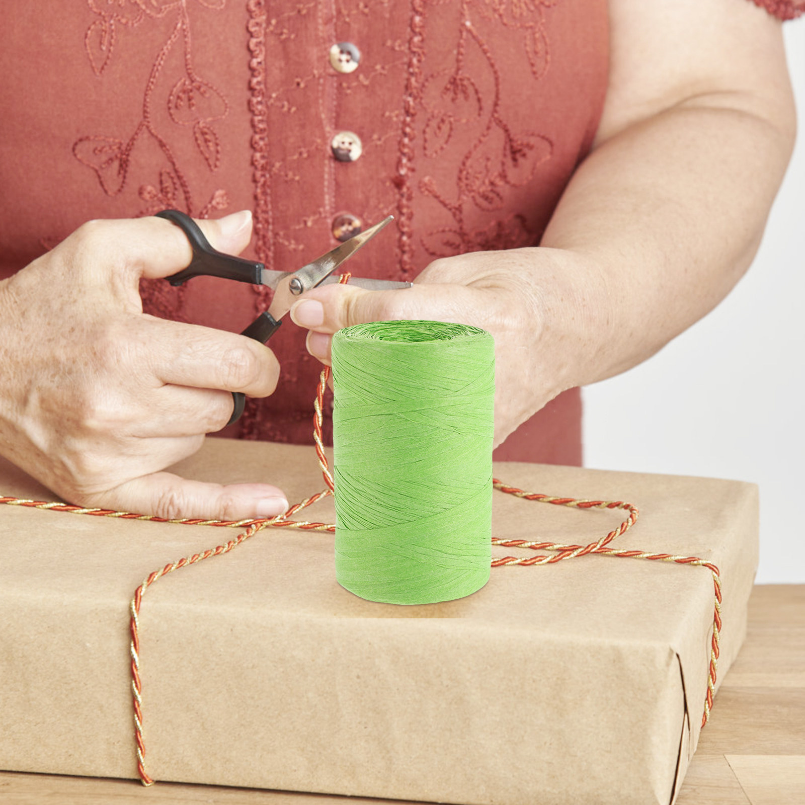 Flaches, farbiges Raffia-Papie – Papercraft Supply Ribbon Bewertung und Preis